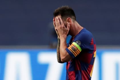 El 10 del Barcelona frustrado durante el partido ante Bayern Munich