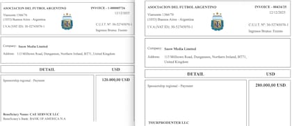 El 12 de diciembre de 2025, con nueve minutos de diferencia, se exportaron dos archivos PDF correspondientes a facturas dirigidas a Snow Media Limited.