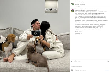 El 13 de diciembre, la pareja anunció que se encuentra en la dulce espera (Foto: Instagram @nacucchio.karina)