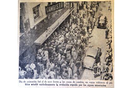 El 13 de enero de 1959, LA NACION daba cuenta del súbito interés de los ciudadanos por la cotización del dólar
