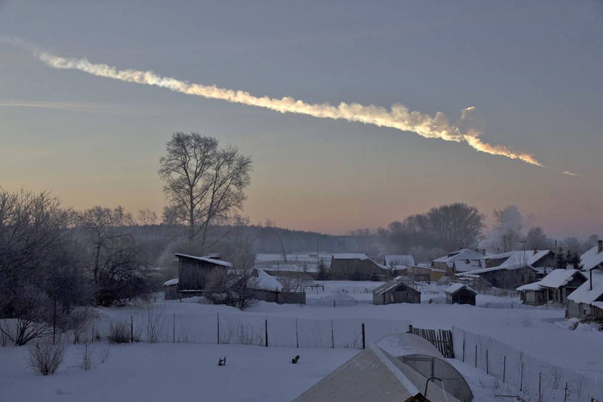 El 15 de febrero cayó un meteoro en Chelyabinsk, Rusia