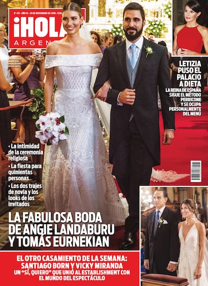 El 16 de noviembre de 2019 Angie y Tomás se casaron después de tres años juntos. La fabulosa boda en La Rural para quinientos invitados fue exclusiva de ¡HOLA! Argentina. Se habían conocido en una gala y el flechazo fue inmediato.