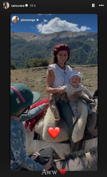 El 18 de octubre, Von Plessen sorprendió a Nara con una tierna historia por el Día de la Madre, a la que ella respondió: "Aw" y un corazón rojo