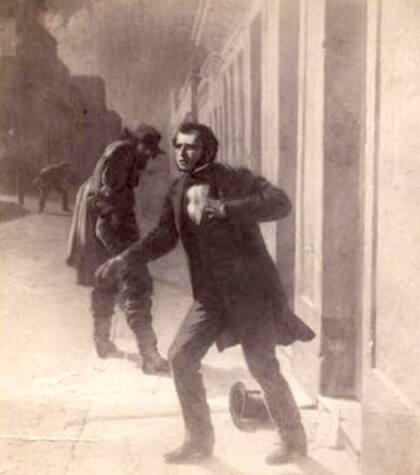 El 20 de marzo de 1848, un sicario apuñaló a Florencio Varela, publicista del partido Unitario, cuando ingresaba a su casa en la ciudad de Montevideo.