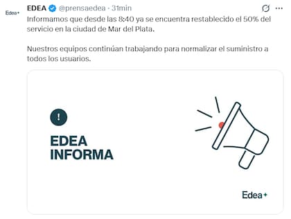 El 50% del suministro eléctrico ya se reestableció en Mar del Plata