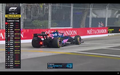 El abandono de Colapinto en el GP de Singapur
