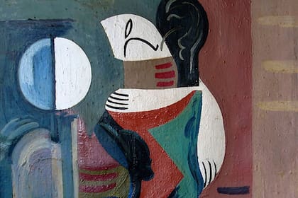 El abrazo (1937-1944), pintura de Juan Del Prete