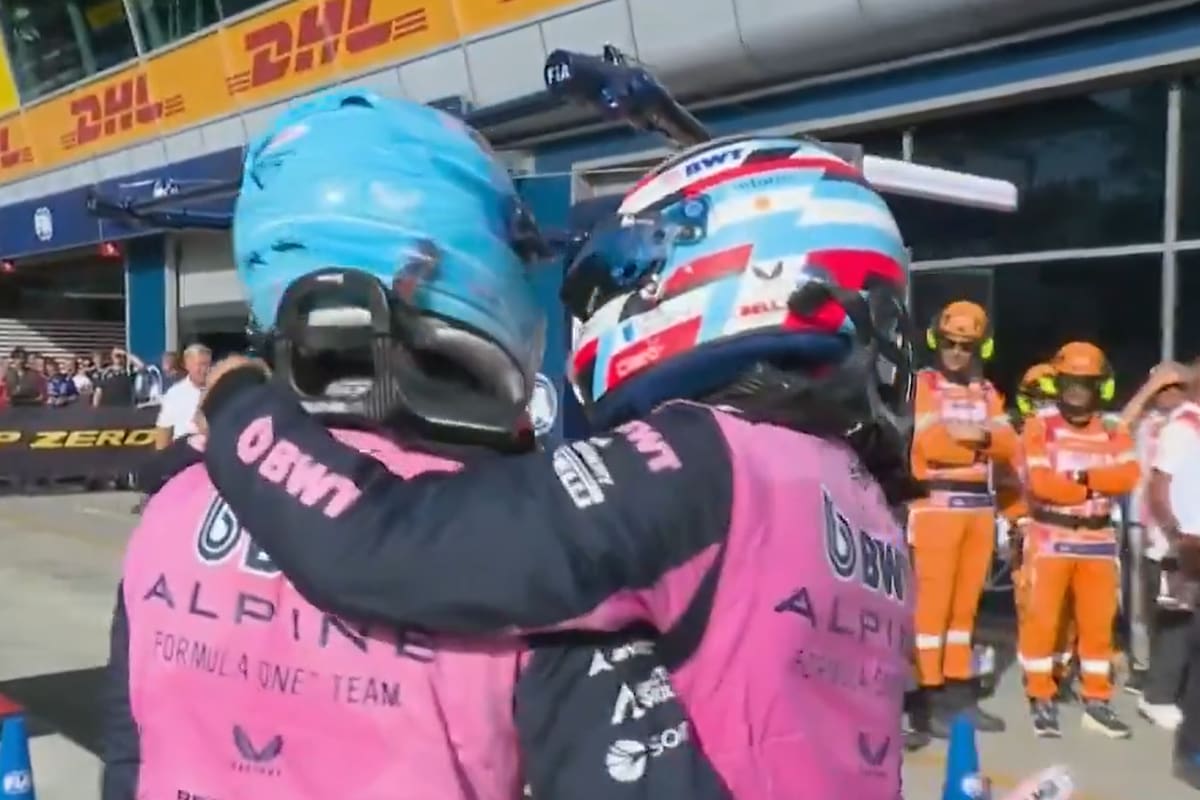 El abrazo de Colapinto y Gasly