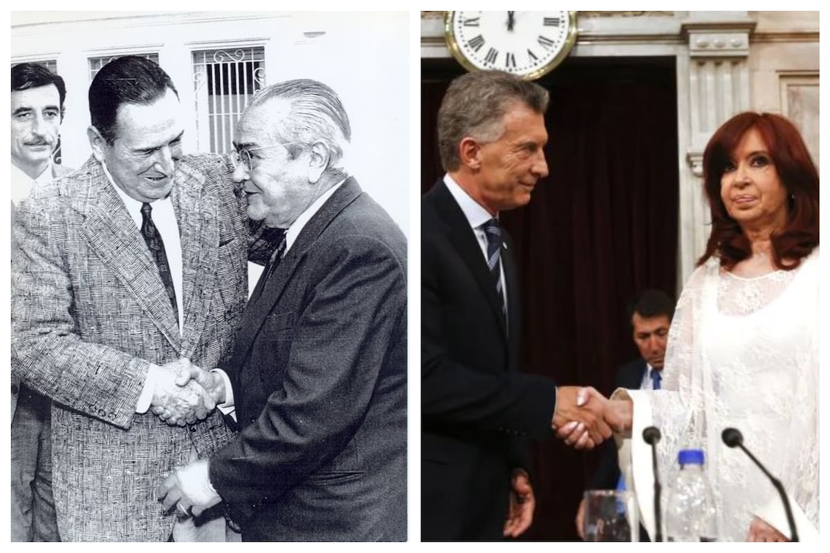 El abrazo entre Perón y Balbín y el frío saludo de Cristina Kirchner a Mauricio Macri