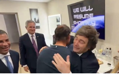 El abrazo entre Rafael Nadal y Javier Milei