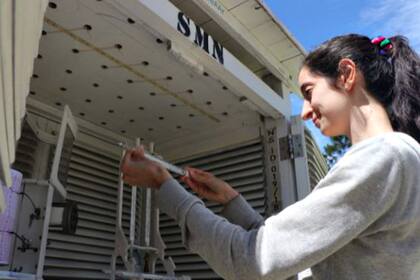El abrigo meteorológico, encargado de medir la temperatura, ubicado en el Observatorio Central Buenos Aires, en Villa Ortúzar
