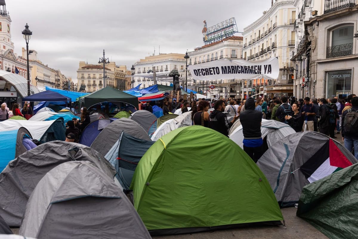 El acampe en Puerta del Sol