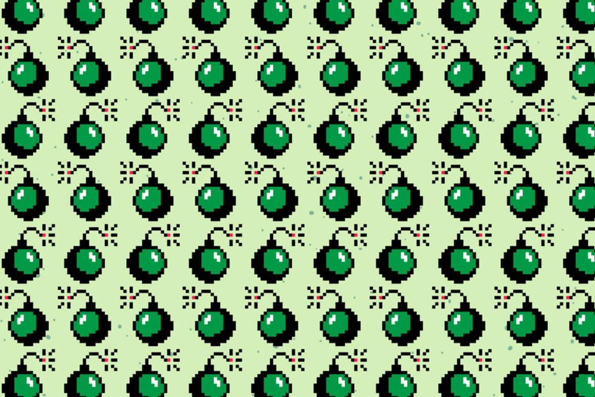 EL acertijo consiste en aguzar la vista para hallar las tres bombas apagadas entre las cientos de encendidas