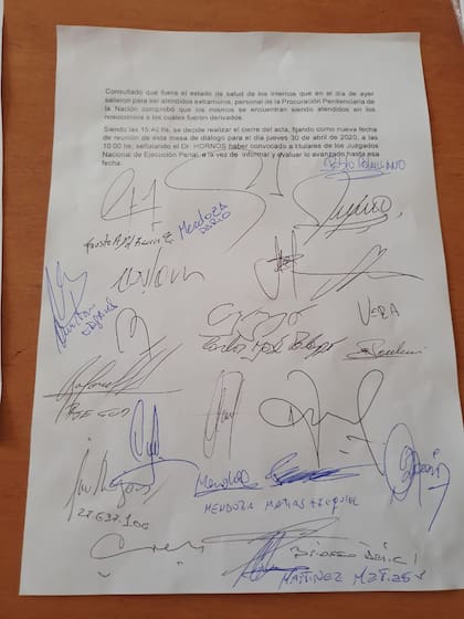 El acta firmada