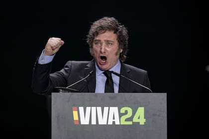 El acto "Viva 24" organizado por VOX en el que participó Javier Milei.