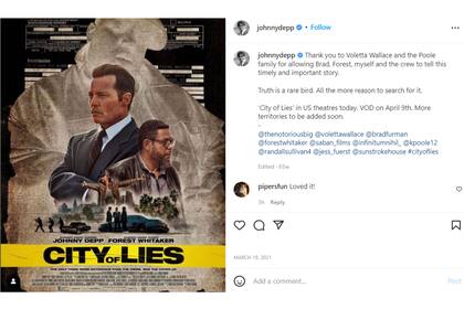 El actor compartió la publicación de la promoción de la película en sus redes sociales