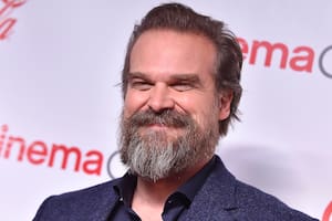 El actor David Harbour en la premiere en Las Vegas de Stranger Things