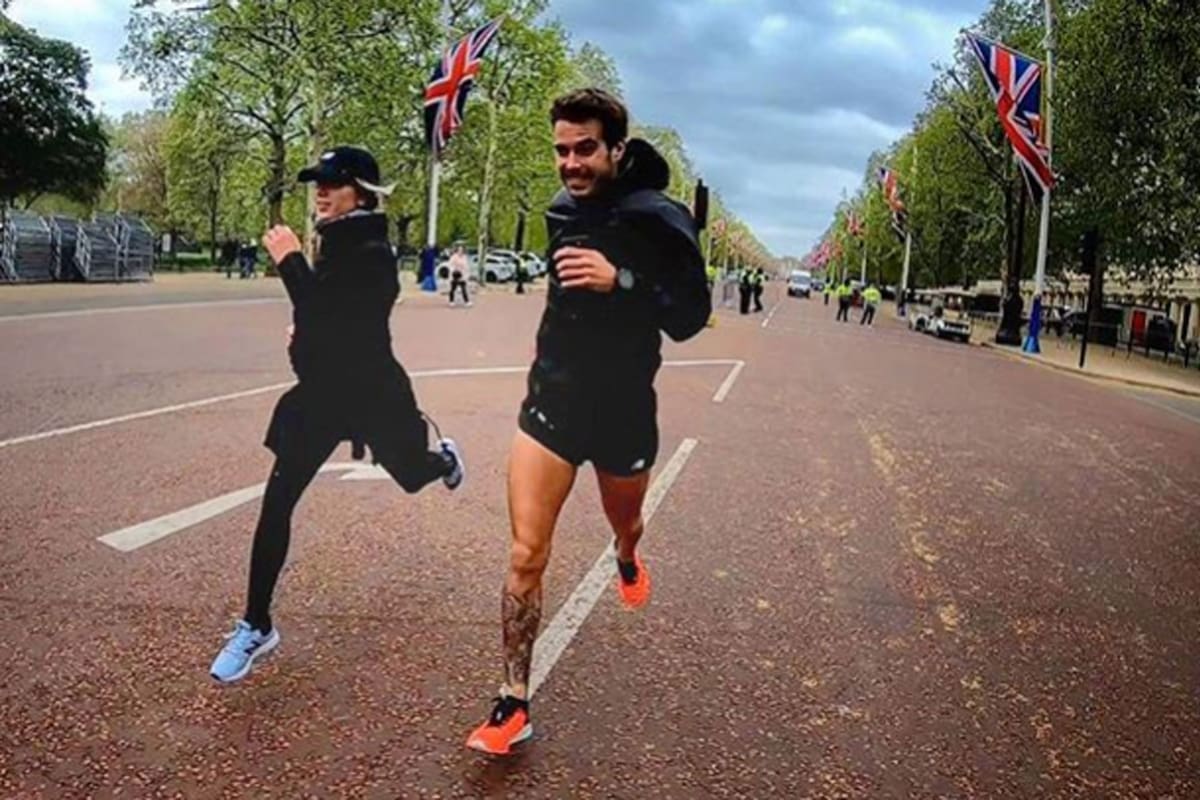 El actor es fanático del running y este fin de semana viajó con su novia a Inglaterra