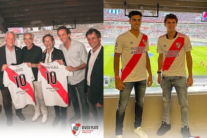 El actor Fabián Vena y los hermanos Juan Manuel y Fran Cerúndolo fueron a alentar a River en el partido contra Argentinos