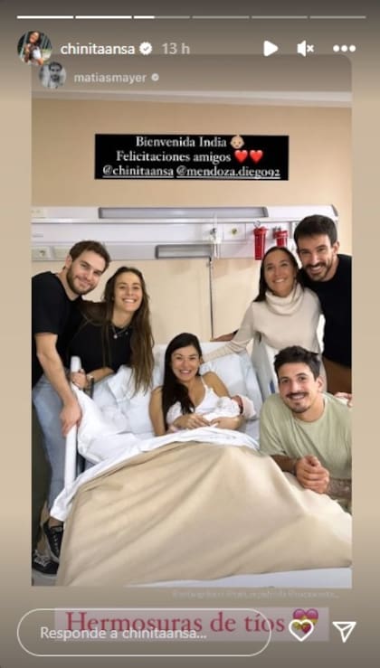 El actor Matías Mayer junto a la China Ansa tras el nacimiento de India