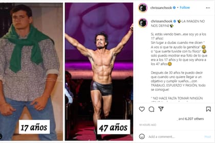 El actor realizó una publicación comparativa (Foto Instagram @chrissanchook)