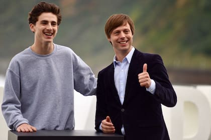 El actor Timothée Chalamet y el director Felix Van Groeningen del film Beautiful boy