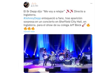 El actor tocó la guitarra junto a su amigo Jeff Beck en Inglaterra, a pocas horas de conocerse el veredicto del juicio