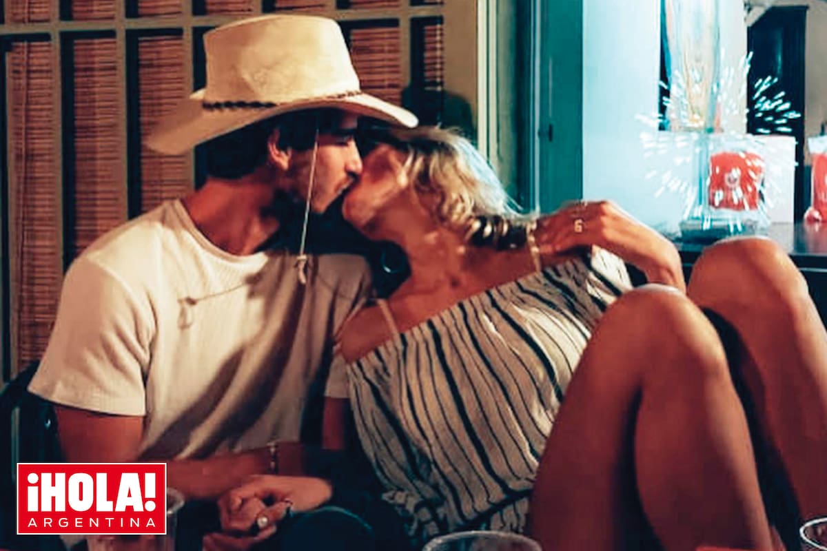 El actor y la modelo, muy enamorados.