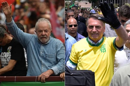 El actual presidente de Brasil, Luiz Inácio Lula da Silva (izquierda), no vendrá a la asunción de Javier Milei, y mandará al canciller Mauro Vieira; el expresidente del país vecino, Jair Bolsonaro (derecha), sí confirmó su asistencia al evento