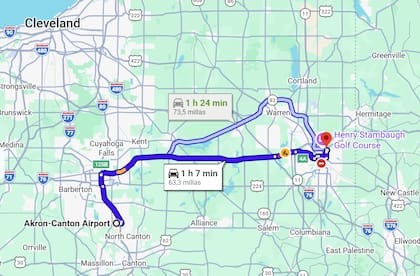El Aeropuerto Regional de Akron-Canton en Ohio se ubica a una hora del Northeast Ohio Correctional Center