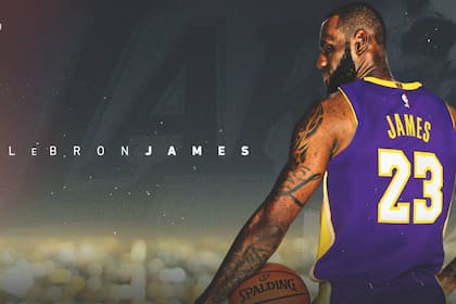 El afiche con LeBron y su nueva camiseta: la de los Lakers