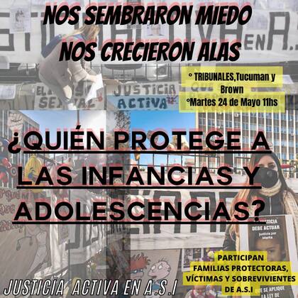El afiche de la convocatoria a la marcha contra la prescripción de la causa de abuso sexual denunciada por María de los Ángeles Tobio