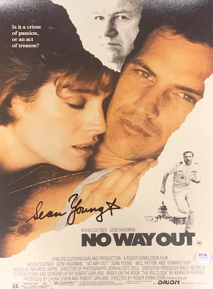 El afiche de la famosa película "Sin Salida", protagonizada por Kevin Costner y Gene Hackman. Pitt debutó en cine con este largometraje... pero sufrió un traspié.