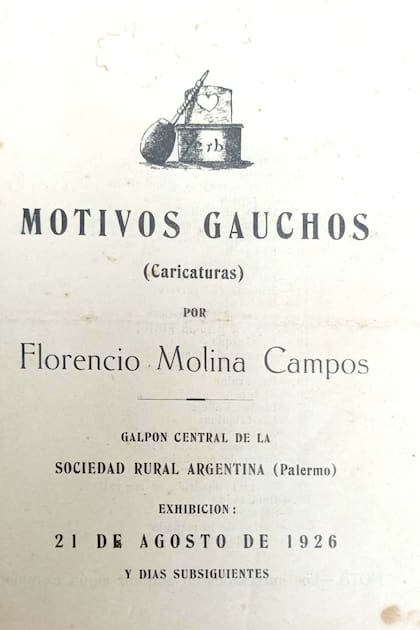 El afiche de la primera muestra de Florencio Molina Campos
