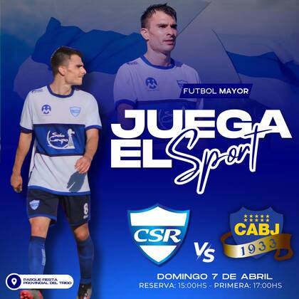 El afiche de promoción del partido entre Sportivo Rivadavia y Boca Juniors de Serodino