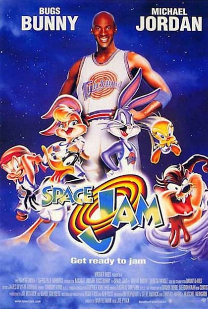 El afiche de Space Jam, el film original de 1996 protagonizado por Michael Jordan.