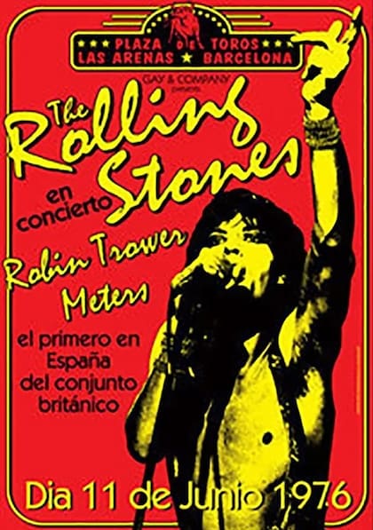 El afiche del primer show de los Rolling Stones en España, en junio de 1976