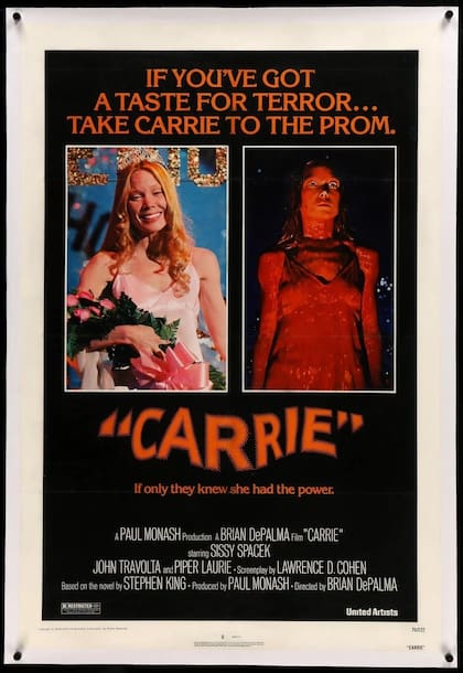 El afiche original de Carrie para su estreno, en 1976