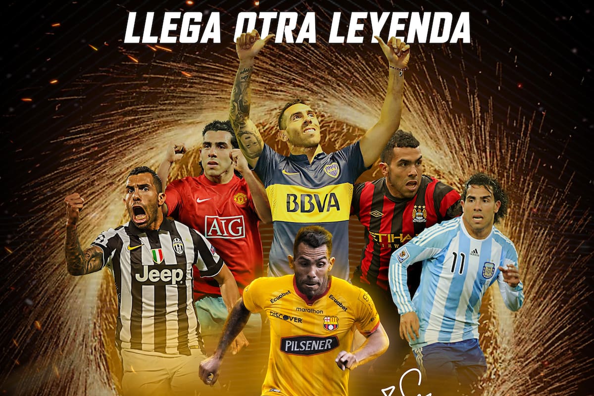 El afiche promocional de la Noche Amarilla con Carlos Tevez como invitado de honor de Barcelona de Guayaquil.