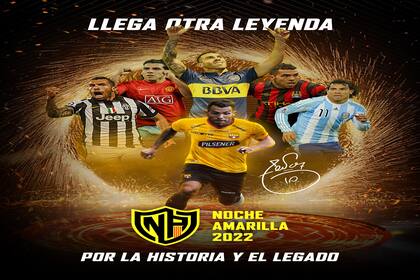 El afiche promocional de la Noche Amarilla con Carlos Tevez como invitado de honor de Barcelona de Guayaquil.