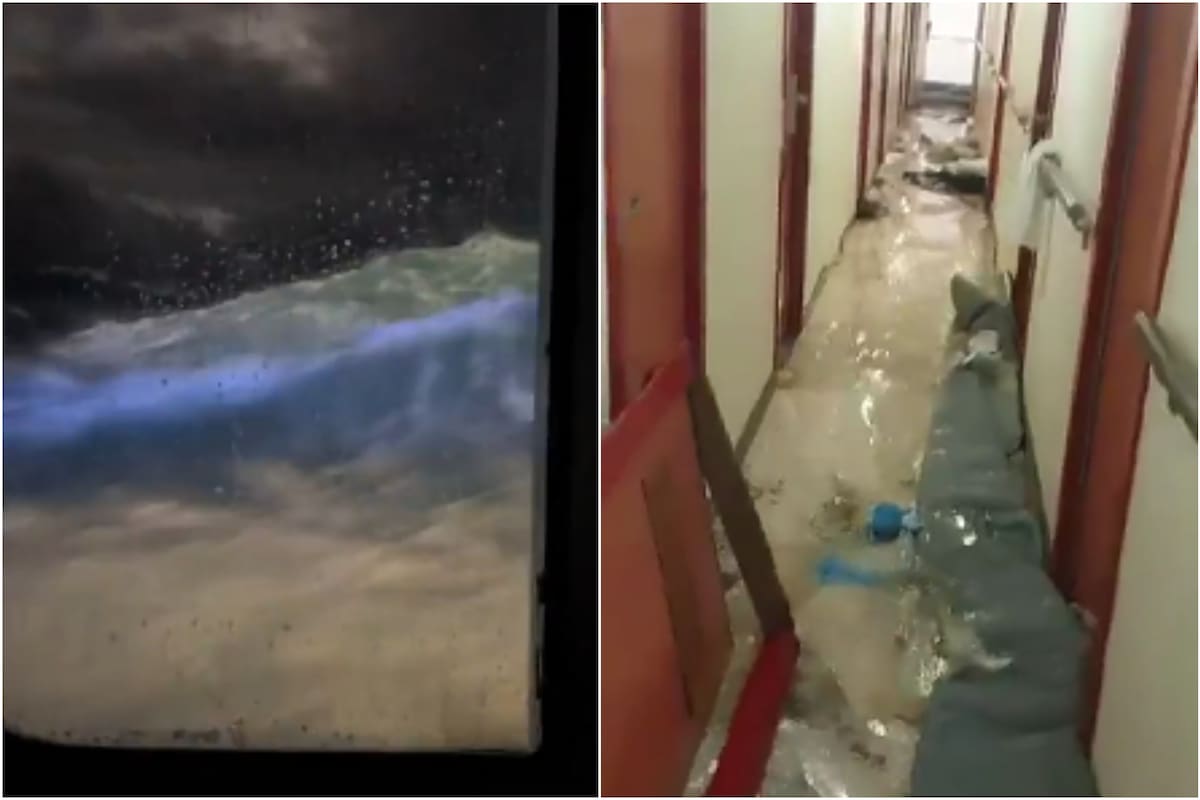 El agua ingresó al crucero en medio del temporal