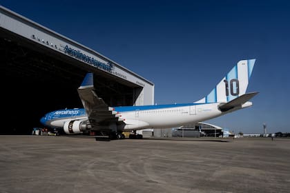 El Airbus A330-200 de Aerolíneas Argentinas que se utilizó en los traslados de la selección argentina de fútbol durante la Copa Mundial de la FIFA 2026