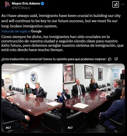 El alcalde de Nueva York señaló que se debe arreglar el sistema de inmigración que está roto desde hace mucho tiempo