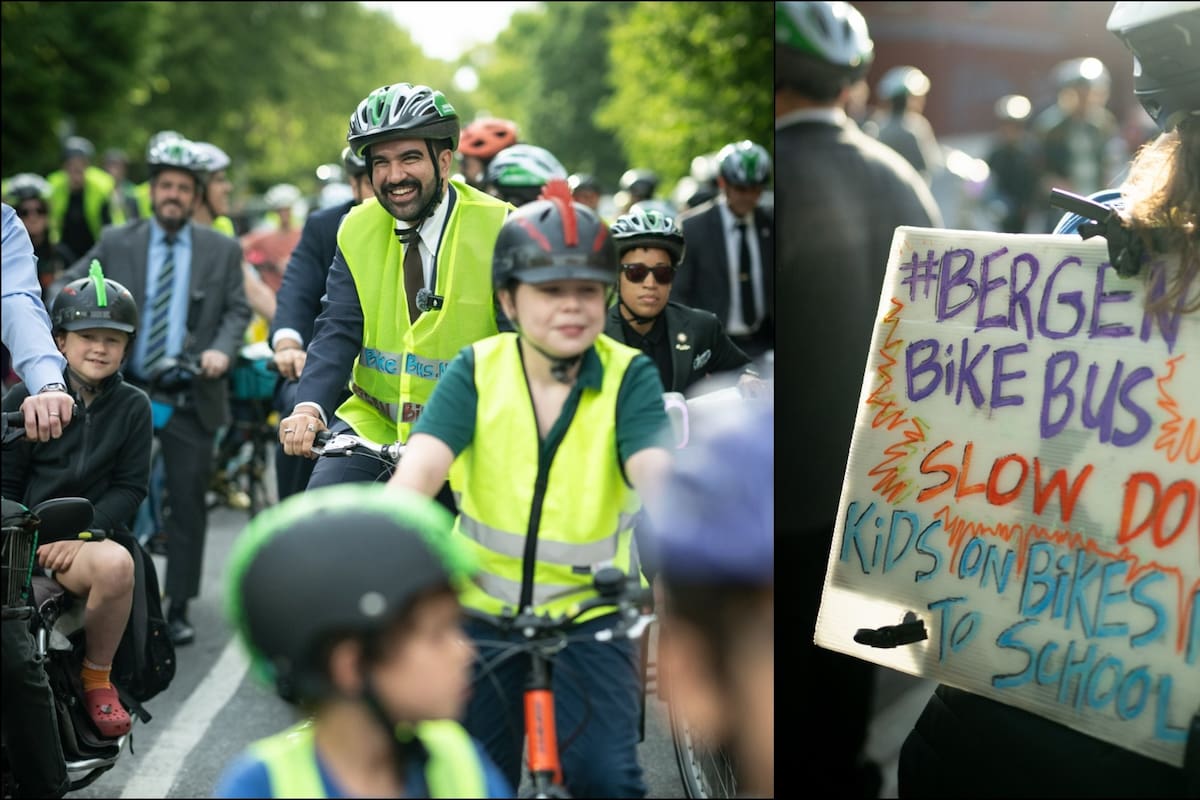 El alcalde Mamdani participó del trayecto en bicicleta de estudiantes a las escuelas en Brooklyn