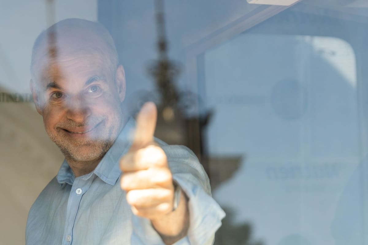 El alcalde porteño Horacio Rodríguez Larreta este viernes durante una recorrida por la exposición rural