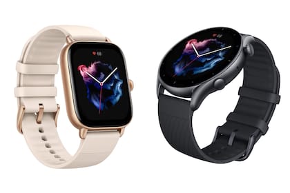 El Amazfit GTS 3 (con pantalla cuadrada) y el GTR 3 (con pantalla redonda)