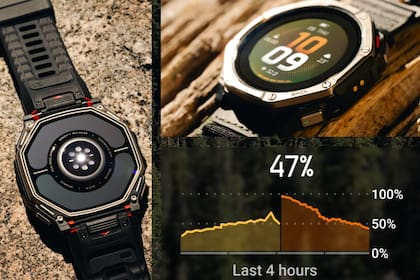 El Amazfit T-Rex Dual Solar tiene dos paneles solares para recargar su batería