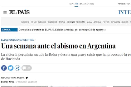 El análisis de la situación en la Argentina en la prensa española