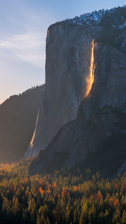 Así se ve la cascada de fuego en Yosemite