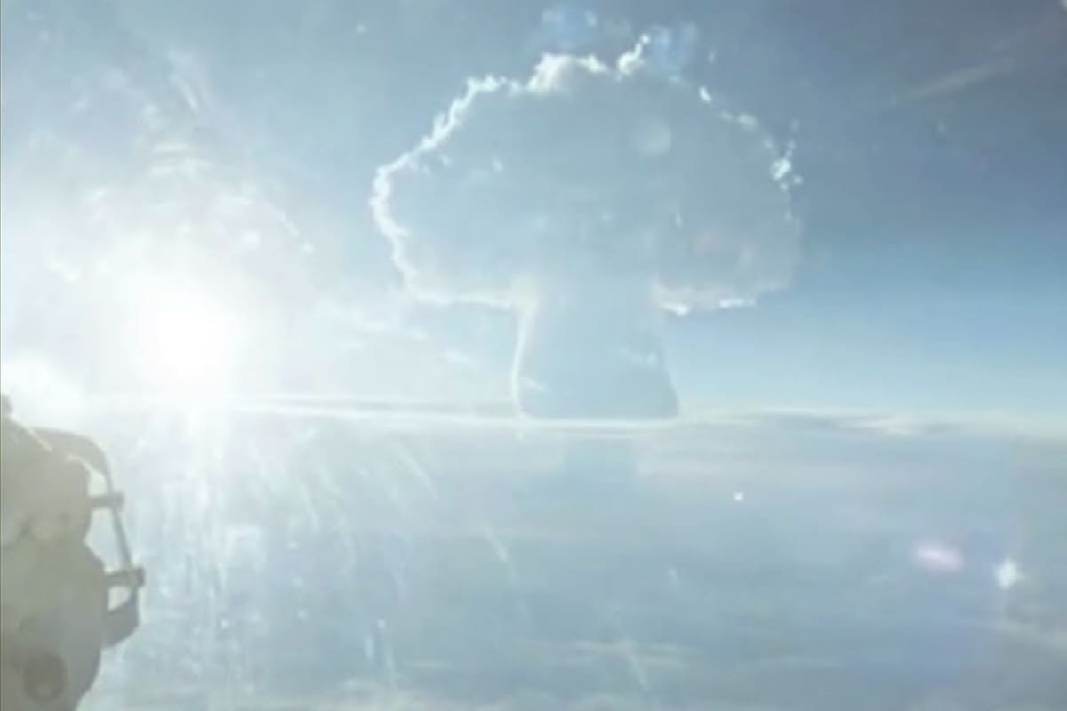 El "hongo" tras la detonación de la bomba pudo verse desde hasta 1000 kilómetros de distancia